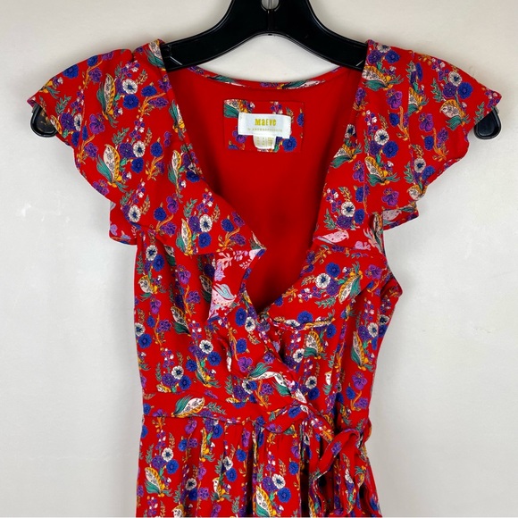 MAEVE • Sz. 0 Rosalia red floral wrap dress - Picture 3 of 10